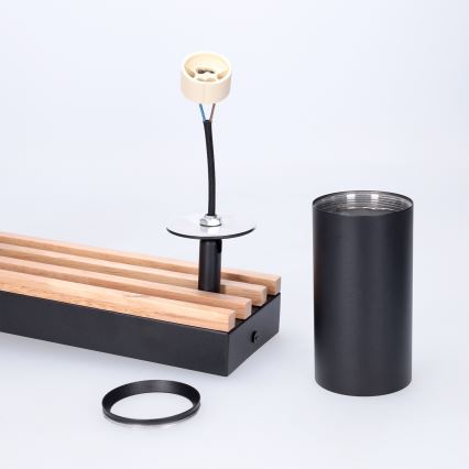 Brilagi - Oprawa punktowa SELE WOOD ACOUSTIC 2xGU10/30W/230V czarny/drewno