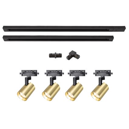 Brilagi - Oprawa punktowa w systemie szynowym HUSKY 4xGU10/10W/230V czarna/złota