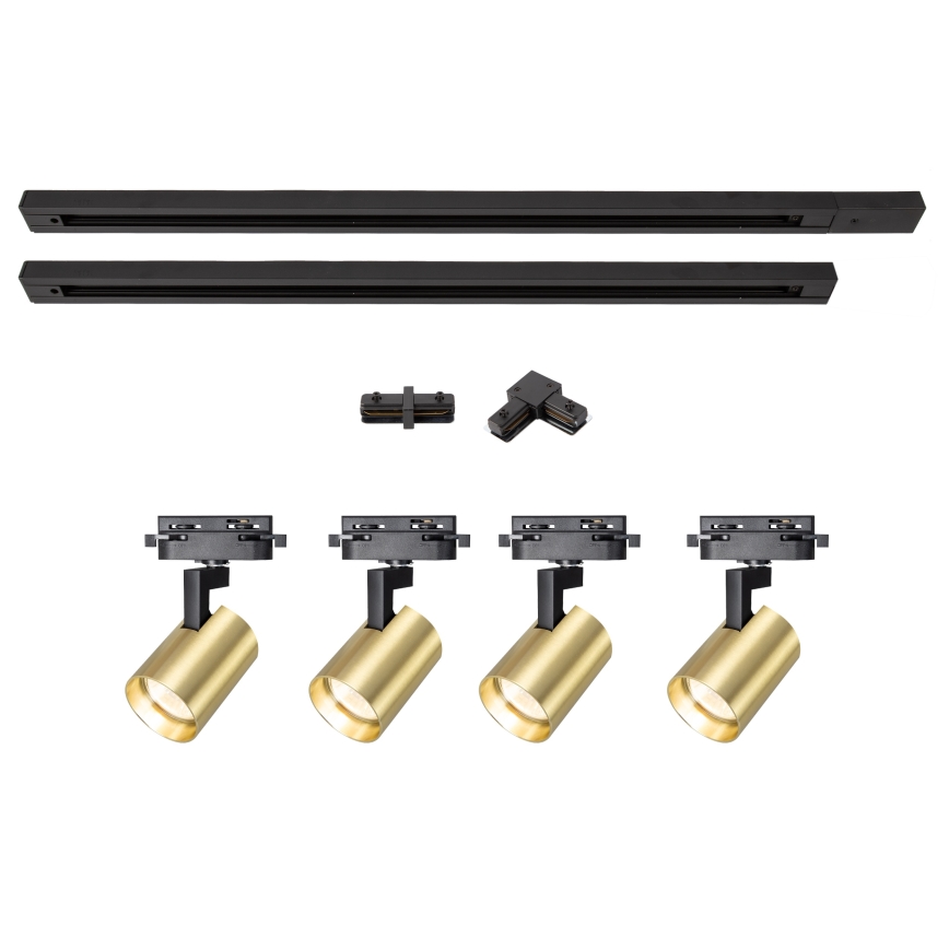 Brilagi - Oprawa punktowa w systemie szynowym HUSKY 4xGU10/10W/230V czarna/złota