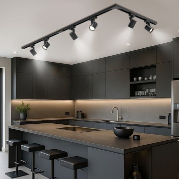 Brilagi - Oprawa punktowa w systemie szynowym HUSKY 6xGU10/10W/230V czarna