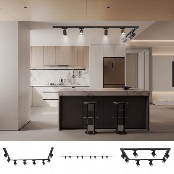 BRILAGI - Oprawa punktowa w systemie szynowym HUSKY 8xGU10/10W/230V 300 cm czarna