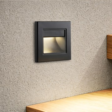 Brilagi - Oprawa schodowa LED STEP LIGHT LED/1,5W/230V IP44 czarna
