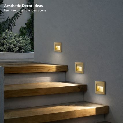 Brilagi - Oprawa schodowa LED STEP LIGHT LED/1,5W/230V IP44 złota