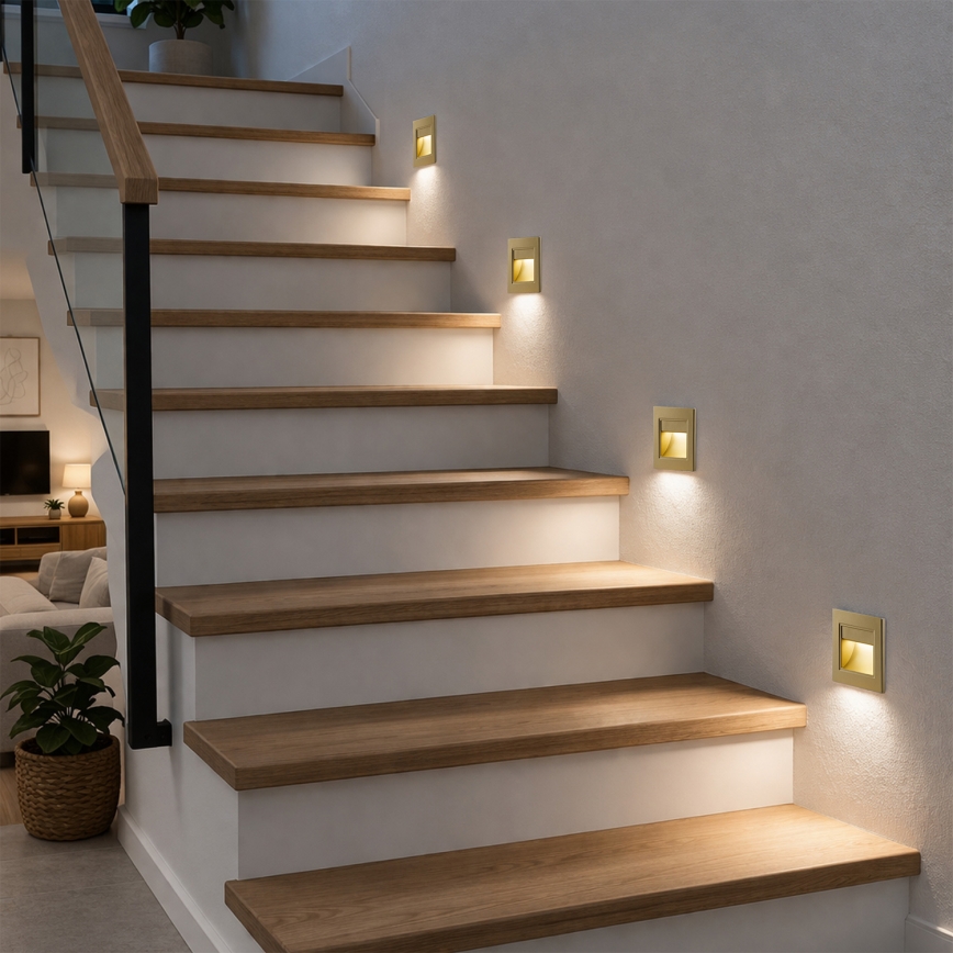 Brilagi - Oprawa schodowa LED STEP LIGHT LED/1,5W/230V IP44 złota