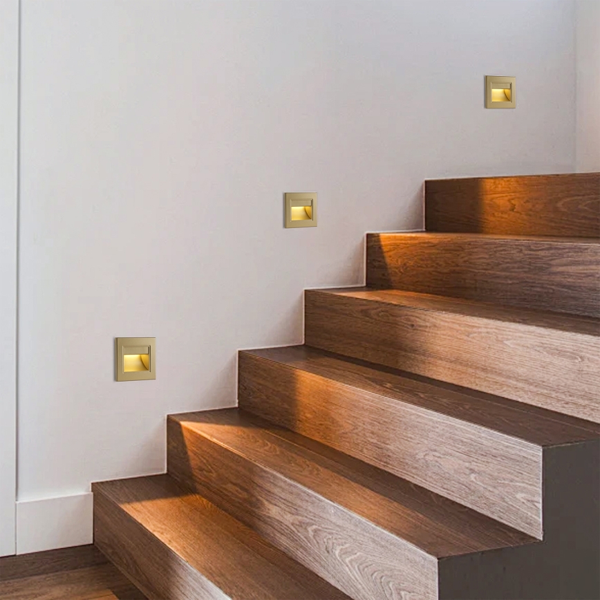 Brilagi - Oprawa schodowa LED STEP LIGHT LED/1,5W/230V IP44 złota
