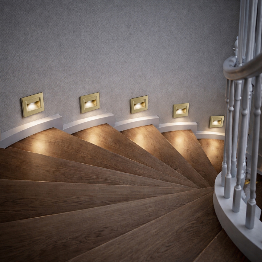 Brilagi - Oprawa schodowa LED STEP LIGHT LED/1,5W/230V IP44 złota