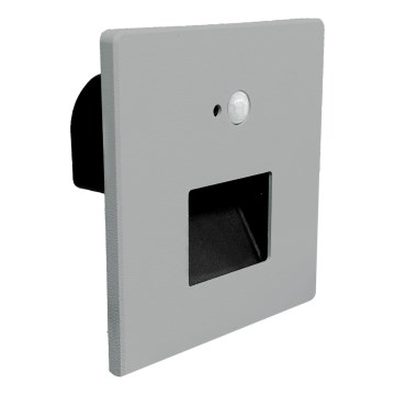 Brilagi - Oprawa schodowa LED z czujnikiem ruchu i zmierzchu JACK LED/3W/230V 3000/4000/6500K IP65 szara