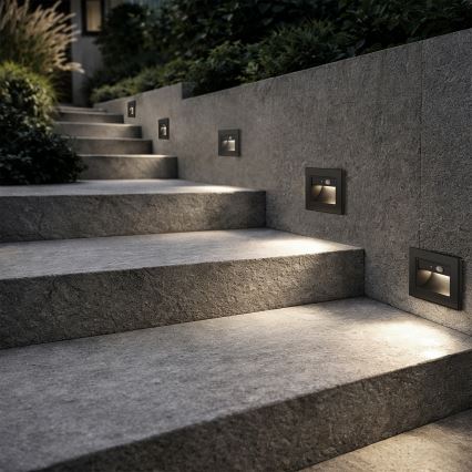 Brilagi - Oprawa schodowa LED z czujnikiem STEP LIGHT LED/1,5W/230V IP44 czarna