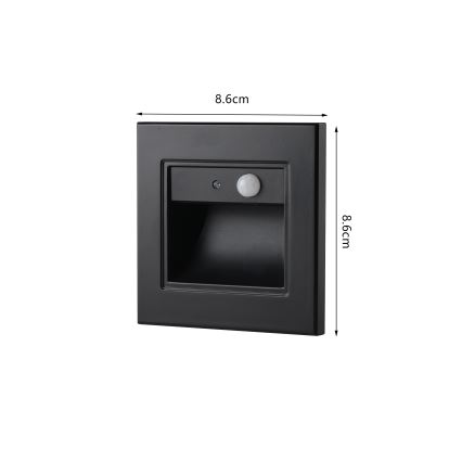 Brilagi - Oprawa schodowa LED z czujnikiem STEP LIGHT LED/1,5W/230V IP44 czarna