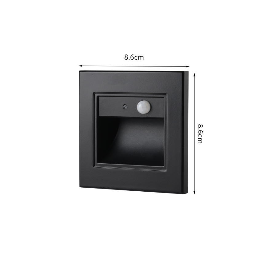 Brilagi - Oprawa schodowa LED z czujnikiem STEP LIGHT LED/1,5W/230V IP44 czarna