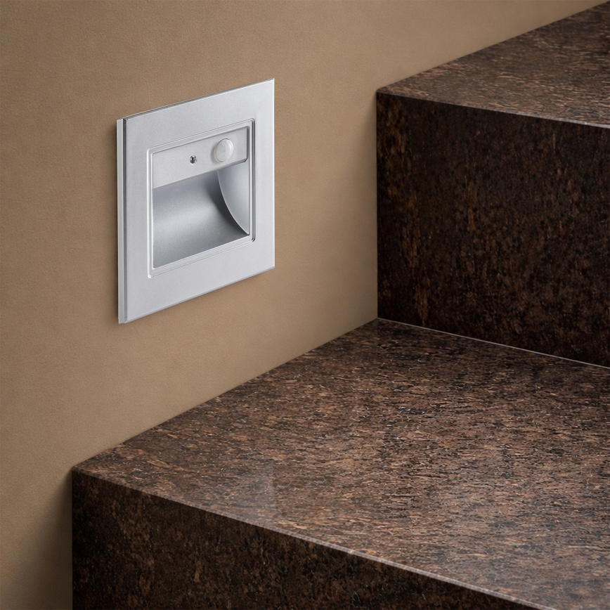 Brilagi - LED oprawa schodowa z czujnikiem STEP LIGHT LED/1,5W/230V IP44 srebrna