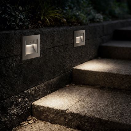 Brilagi - LED oprawa schodowa z czujnikiem STEP LIGHT LED/1,5W/230V IP44 srebrna