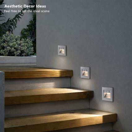 Brilagi - LED oprawa schodowa z czujnikiem STEP LIGHT LED/1,5W/230V IP44 srebrna