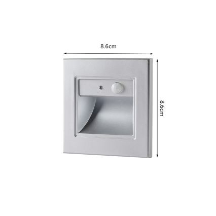 Brilagi - LED oprawa schodowa z czujnikiem STEP LIGHT LED/1,5W/230V IP44 srebrna