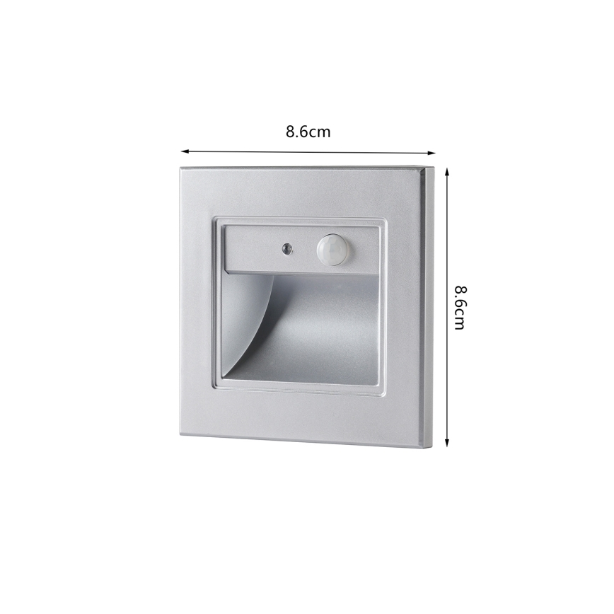 Brilagi - LED oprawa schodowa z czujnikiem STEP LIGHT LED/1,5W/230V IP44 srebrna
