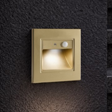 Brilagi - Oprawa schodowa LED z czujnikiem STEP LIGHT LED/1,5W/230V IP44 złota