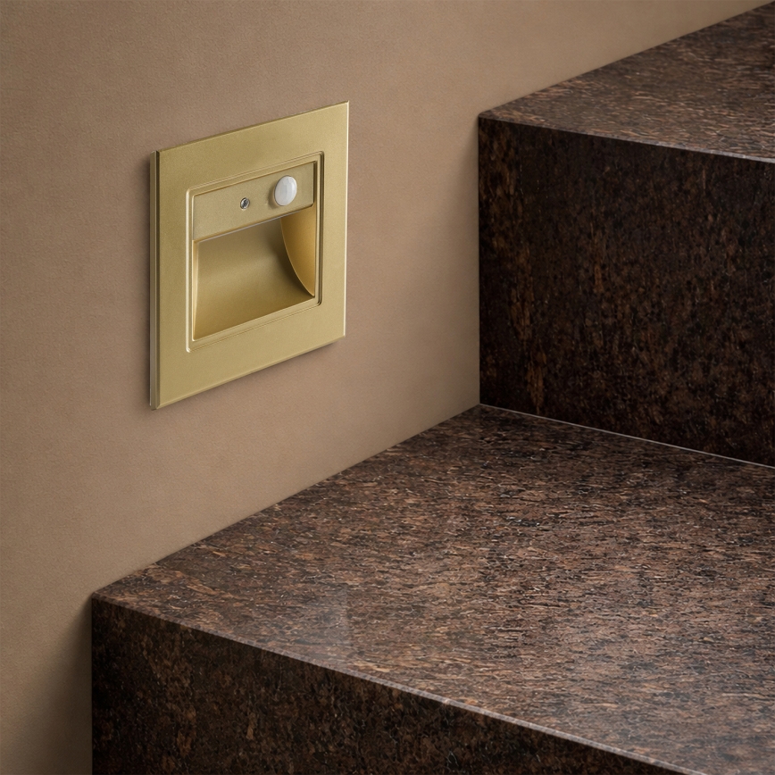 Brilagi - Oprawa schodowa LED z czujnikiem STEP LIGHT LED/1,5W/230V IP44 złota