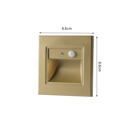 Brilagi - Oprawa schodowa LED z czujnikiem STEP LIGHT LED/1,5W/230V IP44 złota