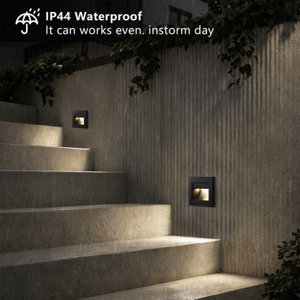 Brilagi - Oprawa schodowa STEP LIGHT LED 1,5W/230V IP44 czarna