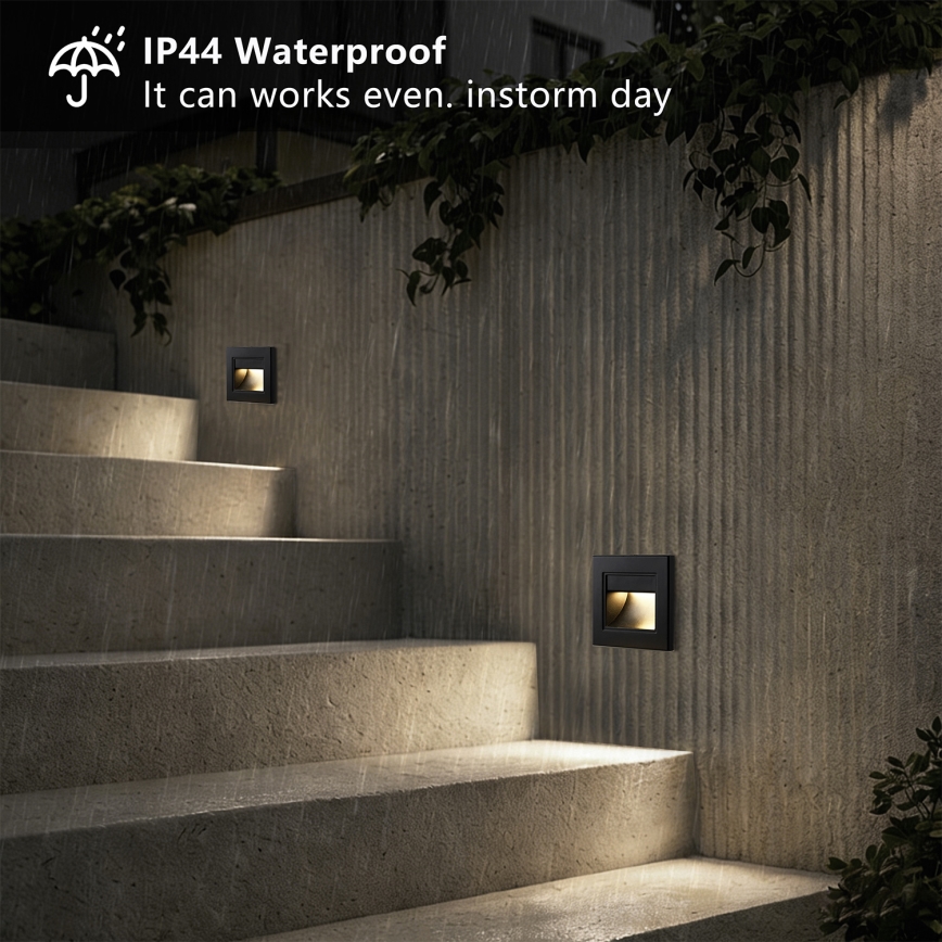 Brilagi - Oprawa schodowa STEP LIGHT LED 1,5W/230V IP44 czarna