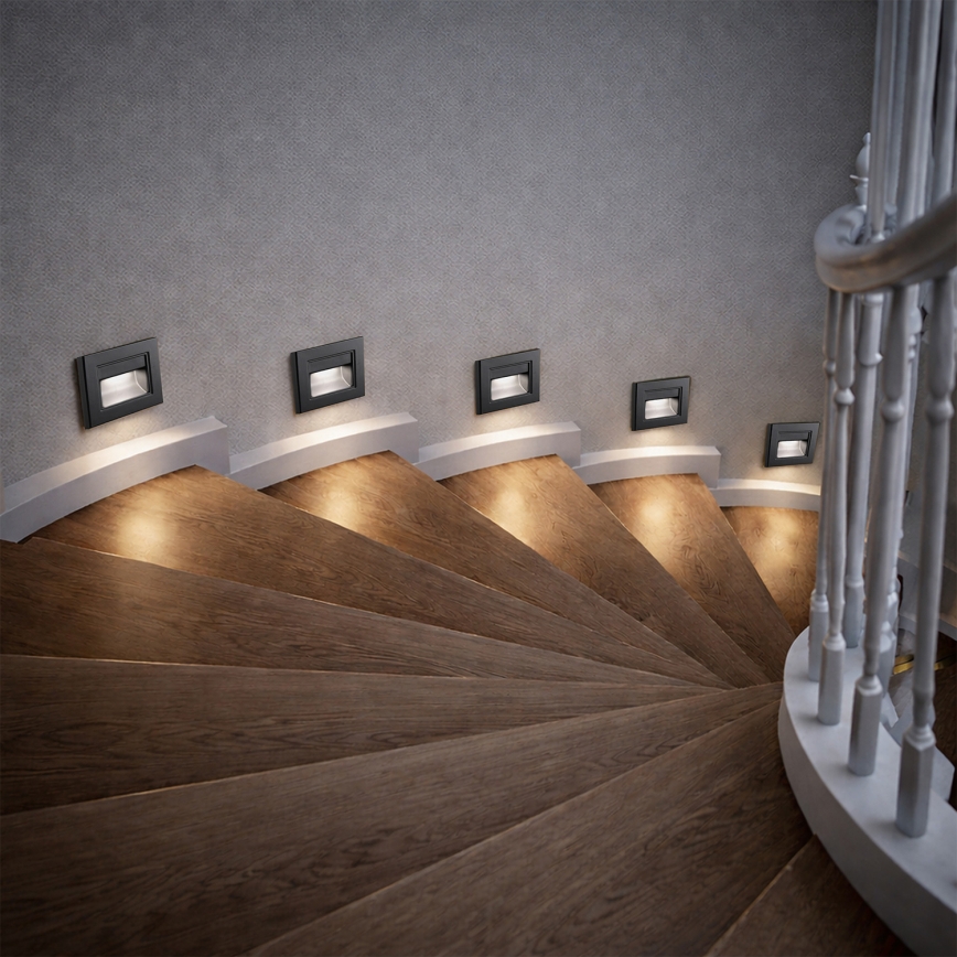 Brilagi - Oprawa schodowa STEP LIGHT LED 1,5W/230V IP44 czarna