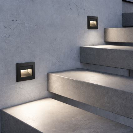 Brilagi - Oprawa schodowa STEP LIGHT LED 1,5W/230V IP44 czarna