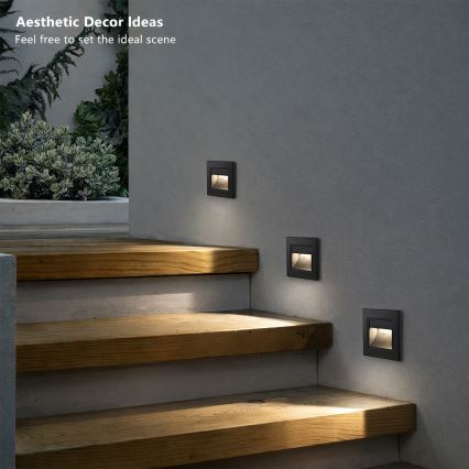 Brilagi - Oprawa schodowa STEP LIGHT LED 1,5W/230V IP44 czarna
