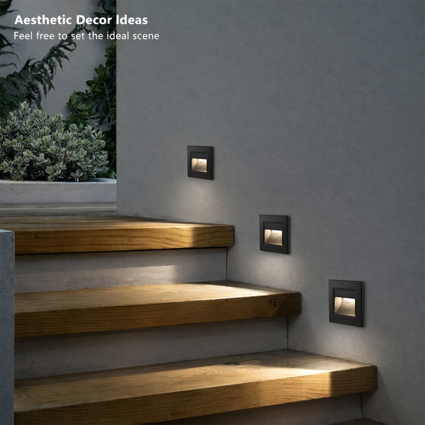 Brilagi - Oprawa schodowa STEP LIGHT LED 1,5W/230V IP44 czarna