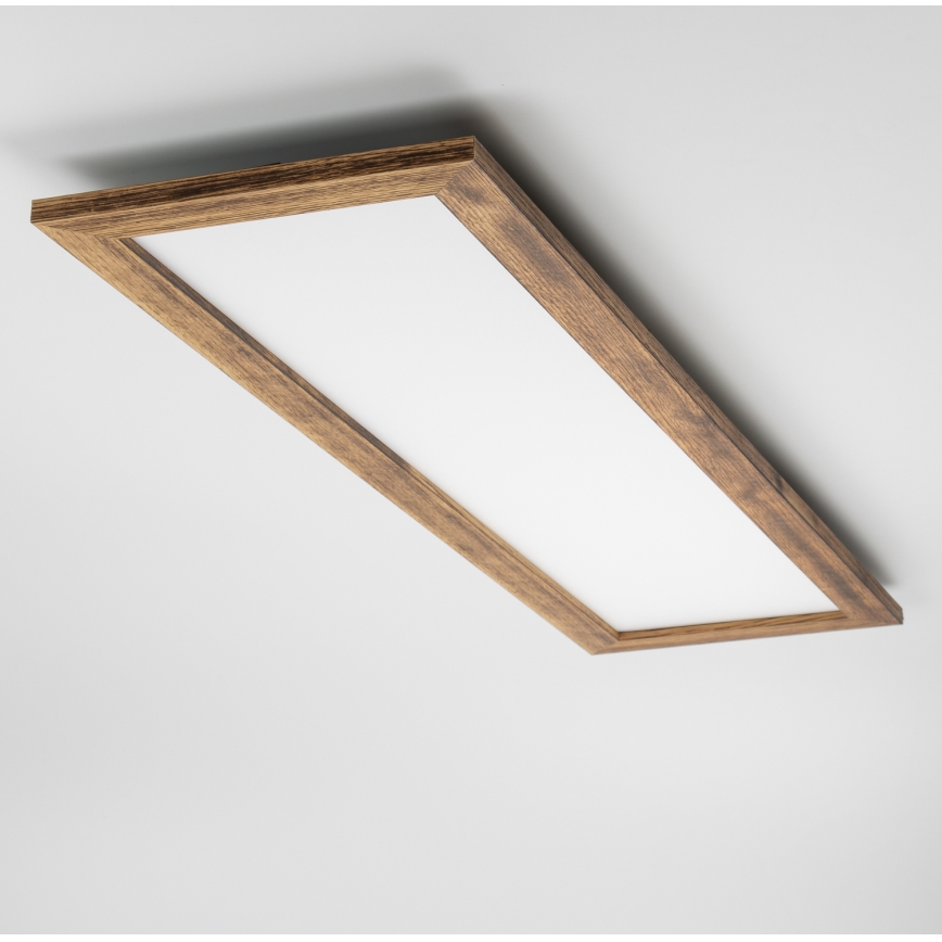 Brilagi - Ściemnialna oprawa sufitowa SLIMFRAME WOOD LED/58W/230V 124x33,7 cm 3000-6000K brązowa + pilot zdalnego sterowania