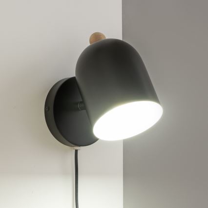 Brilagi - Oprawa ścienna punktowa GALLION 1xE27/15W/230V czarna