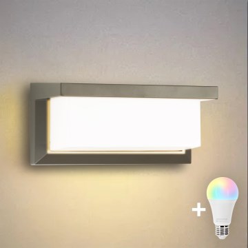 Brilagi - Oprawa ścienna zewnętrzna LED RGBW ściemnialna BRICKY 1xE27/9W/230V 2700-6500K IP54 szara