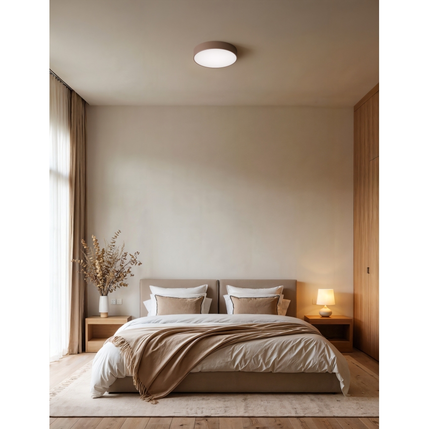 Brilagi - Plafon łazienkowy z czujnikiem ruchu i zmierzchu CLARE 4xE27/24W/230V Ø 50 cm brązowy IP54