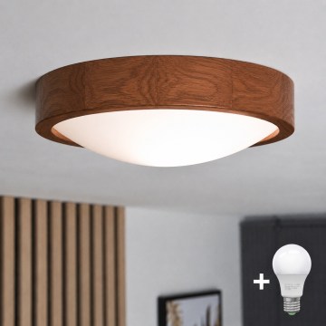 Brilagi - Oprawa sufitowa LED CARVALHO SLIM 1xE27/15W/230V dąb/wiśnia średnica 27 cm