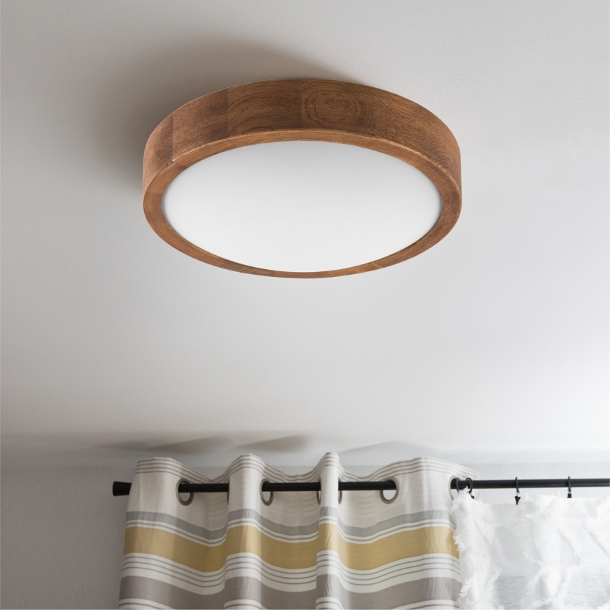BRILAGI - Oprawa sufitowa LED CARVALHO SLIM 1xE27/15W/230V dąb/wiśnia średnica 27 cm