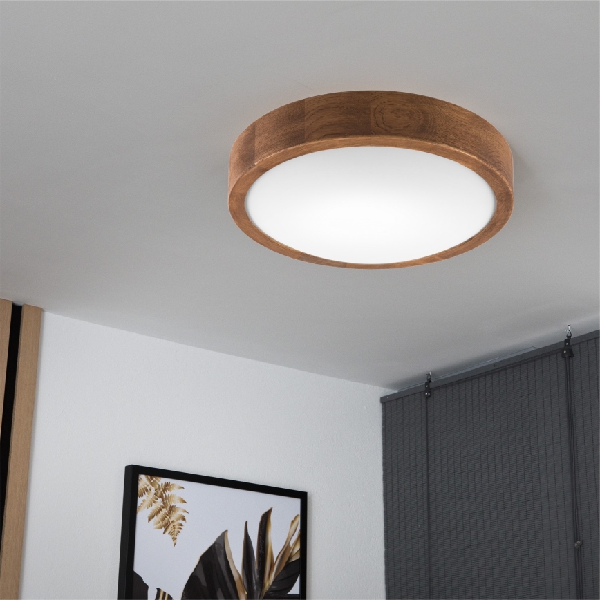 BRILAGI - Oprawa sufitowa LED CARVALHO SLIM 1xE27/15W/230V dąb/wiśnia średnica 27 cm