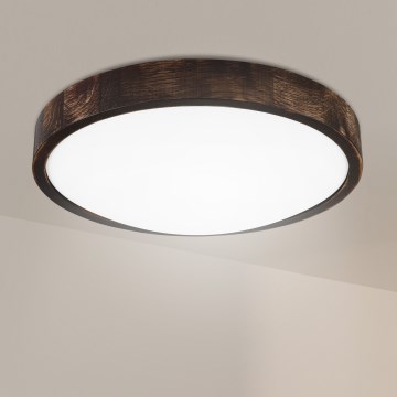 Brilagi - Oprawa sufitowa LED CARVALHO SLIM SMOKEY LED/36W/230V dąb śr. 37,5 cm