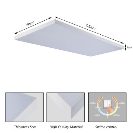 Brilagi - LED Łazienkowa oprawa sufitowa FRAME LED/96W/230V 120x60 cm 3000/4000/6000K IP44 biała