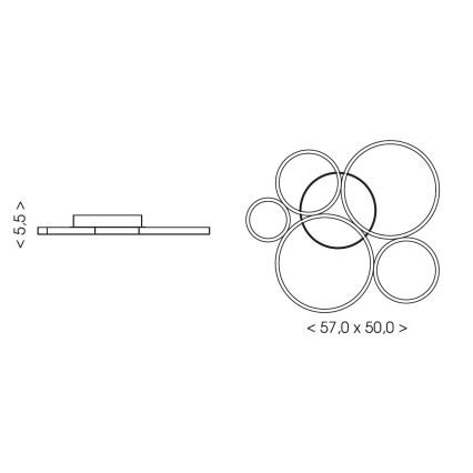 Brilagi - Oprawa sufitowa LED ECHO LED/60W/230V 4000K 50x57 cm czarna