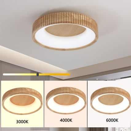 Brilagi - Oprawa sufitowa LED FALCON WOOD MODERN LED/30W/230V 3000/4000/6000K Ø 45 cm drewno