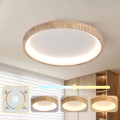 Brilagi - Oprawa sufitowa LED FALCON WOOD MODERN LED/60W/230V 3000/4000/6000K śr. 80 cm drewno