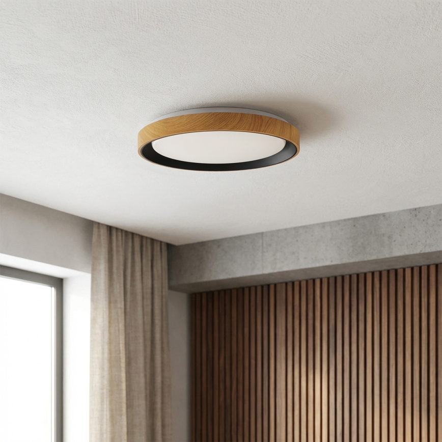 Brilagi - Oprawa sufitowa LED FLOCO LED/24W/230V śr. 30 cm dekor drewna/czarna