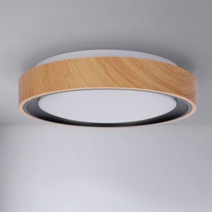 Brilagi - Oprawa sufitowa LED FLOCO LED/24W/230V śr. 30 cm dekor drewna/czarna