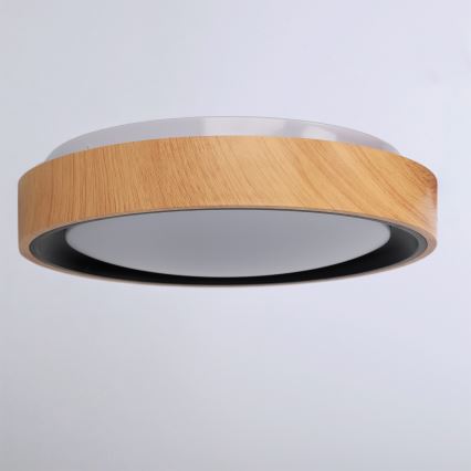 Brilagi - Oprawa sufitowa LED FLOCO LED/24W/230V śr. 30 cm dekor drewna/czarna