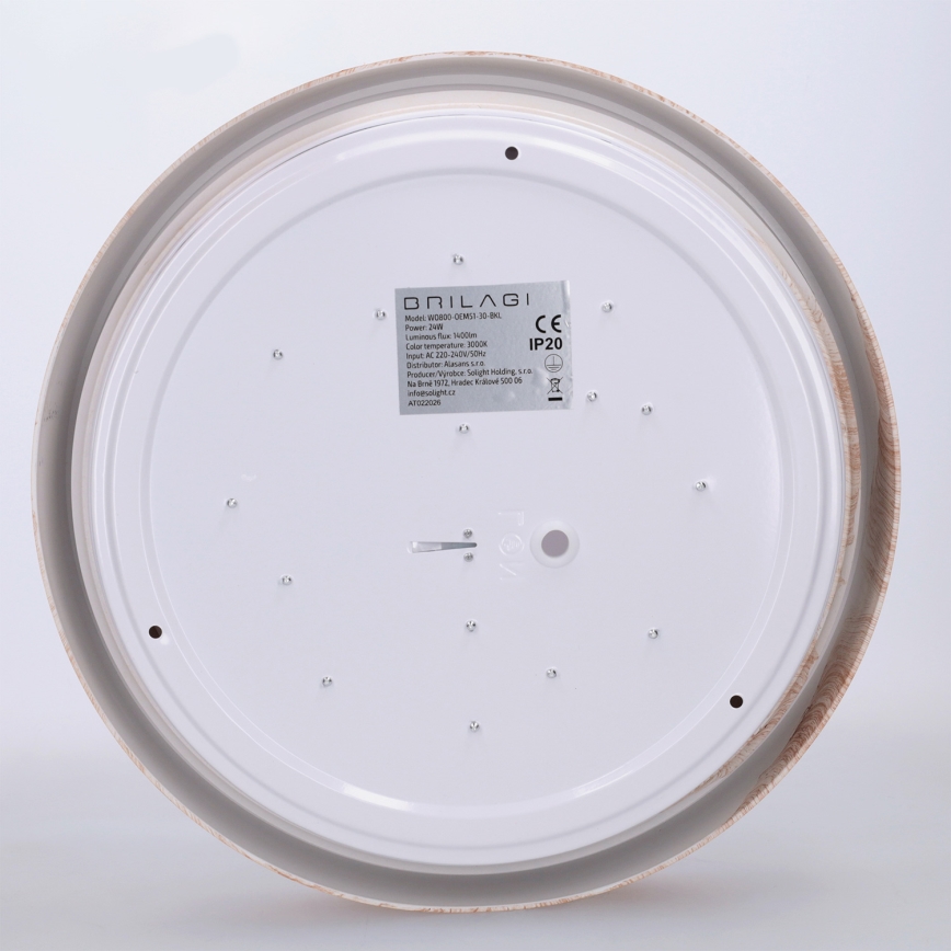 Brilagi - Oprawa sufitowa LED FLOCO LED/24W/230V śr. 30 cm dekor drewna/czarna