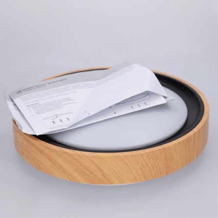 Brilagi - Oprawa sufitowa LED FLOCO LED/24W/230V śr. 30 cm dekor drewna/czarna