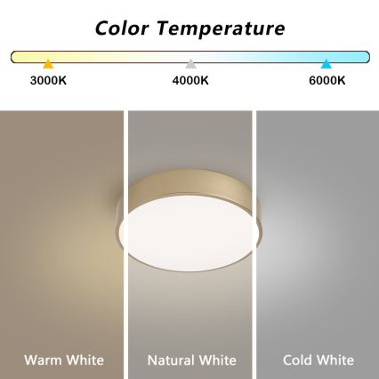 Brilagi - Oprawa sufitowa LED POOL/24W/230V 3000/4000/6000K śr. 20 cm złota