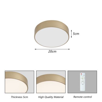 Brilagi - Oprawa sufitowa LED POOL/24W/230V 3000/4000/6000K śr. 20 cm złota