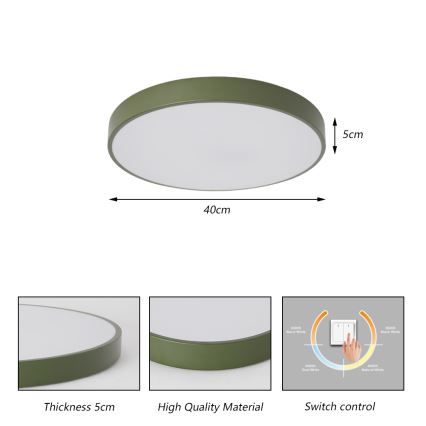 Brilagi - LED oprawa sufitowa POOL LED/48W/230V 3000/4000/6000K Ø 40 cm zielona