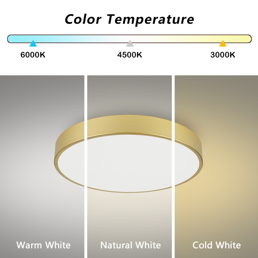Brilagi - Oprawa sufitowa LED POOL 60W/230V 3000/4500/6000K śr. 60 cm złota
