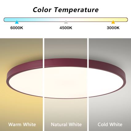 Brilagi - Oprawa sufitowa LED POOL LED/100W/230V 3000/4000/6000K Ø 80 cm bordowy